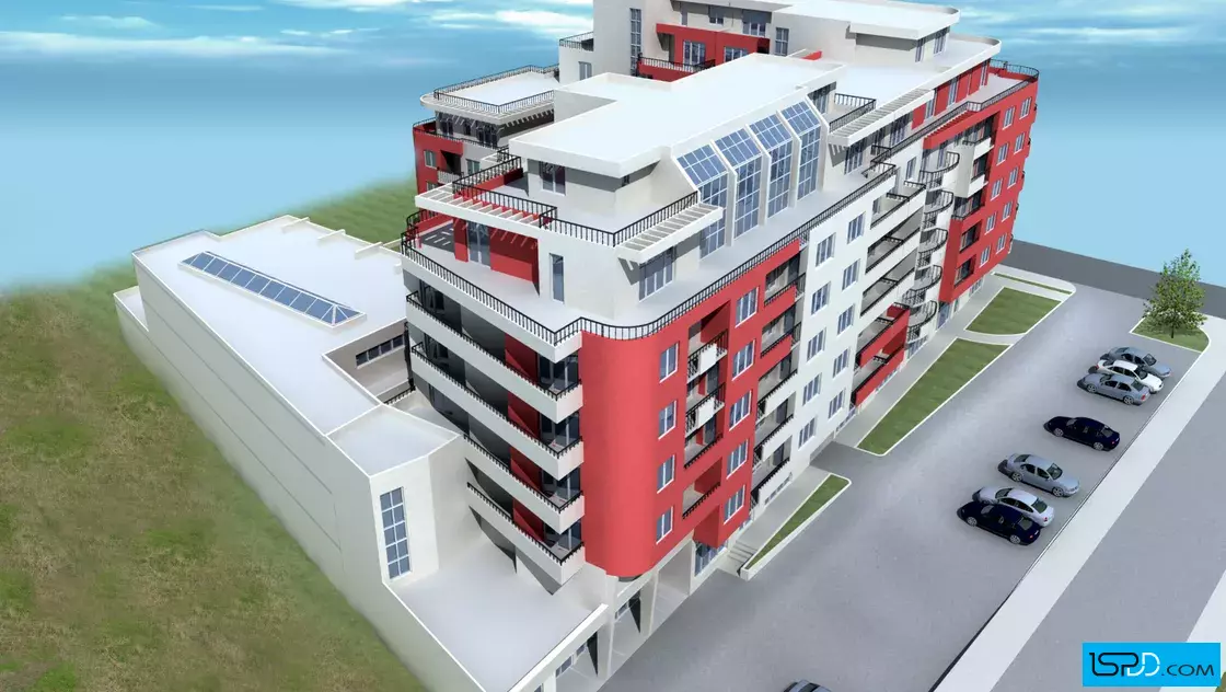 Жилищна сграда с търговски център