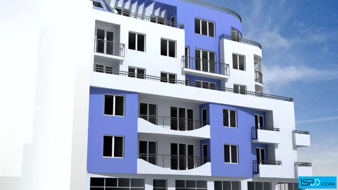 Жилищна сграда с магазини