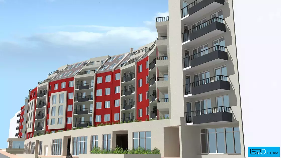 Жилищна сграда с магазини