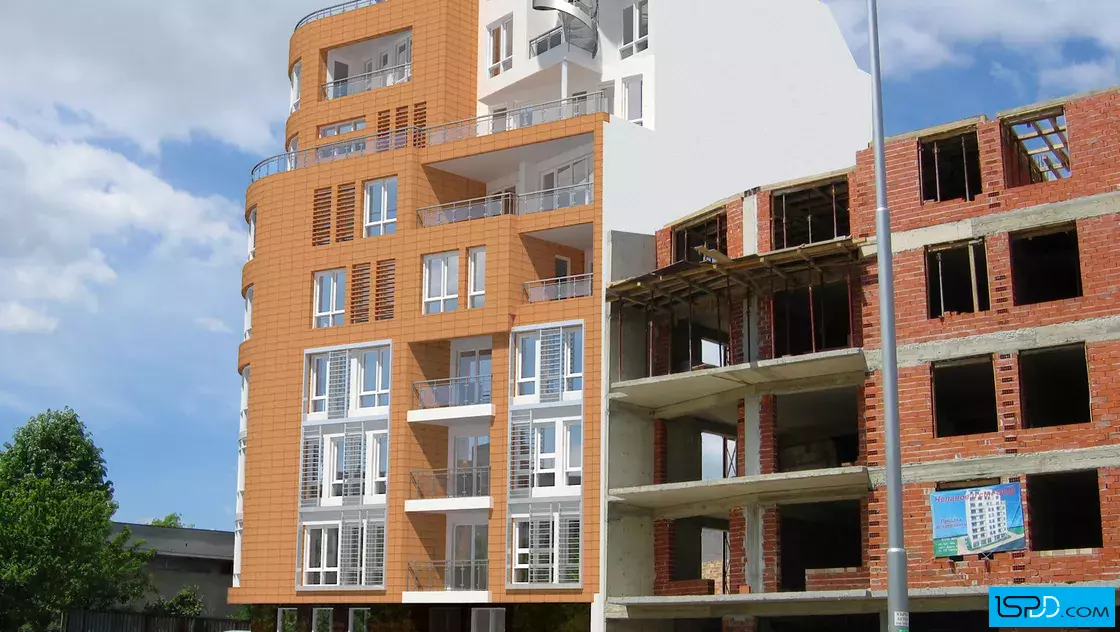 Жилищна сграда с магазини