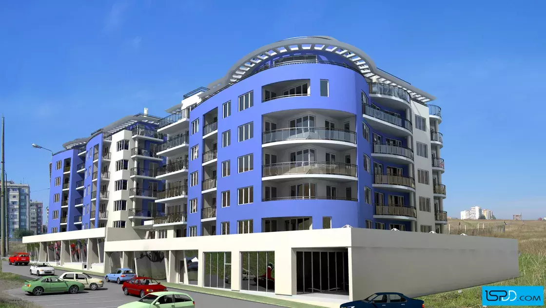 Жилищна сграда с магазини