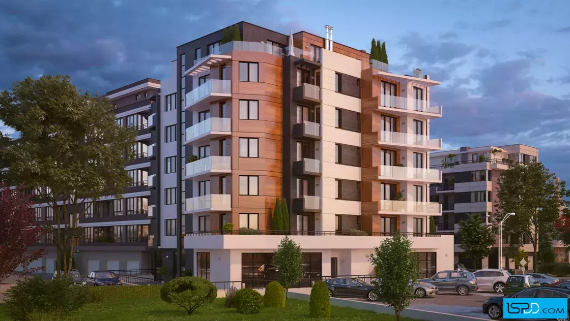 Жилищна сграда с магазини