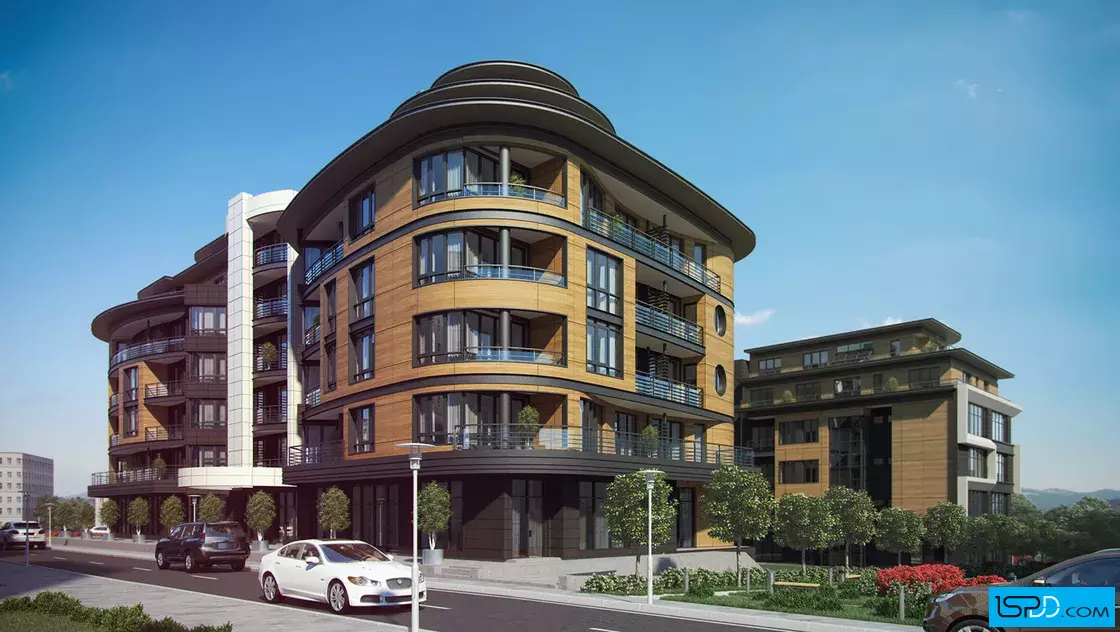 Жилищна сграда с магазини