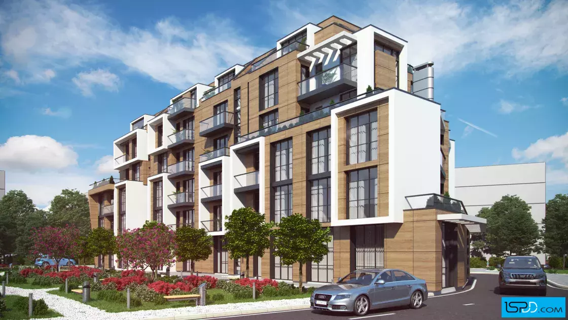 Жилищна сграда с магазини