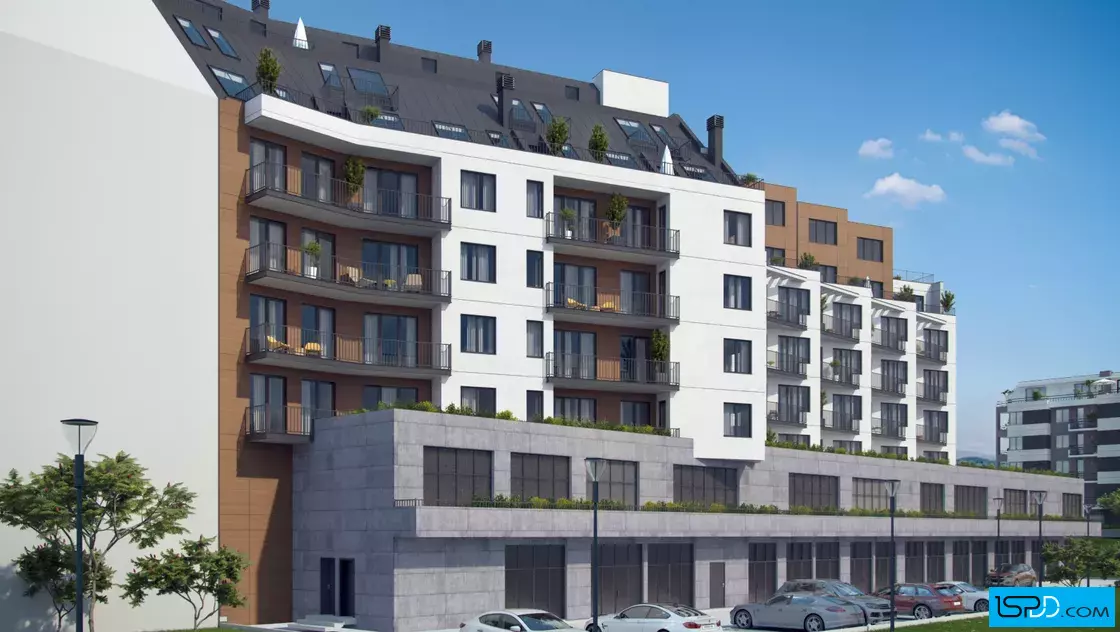 Жилищна сграда с магазини