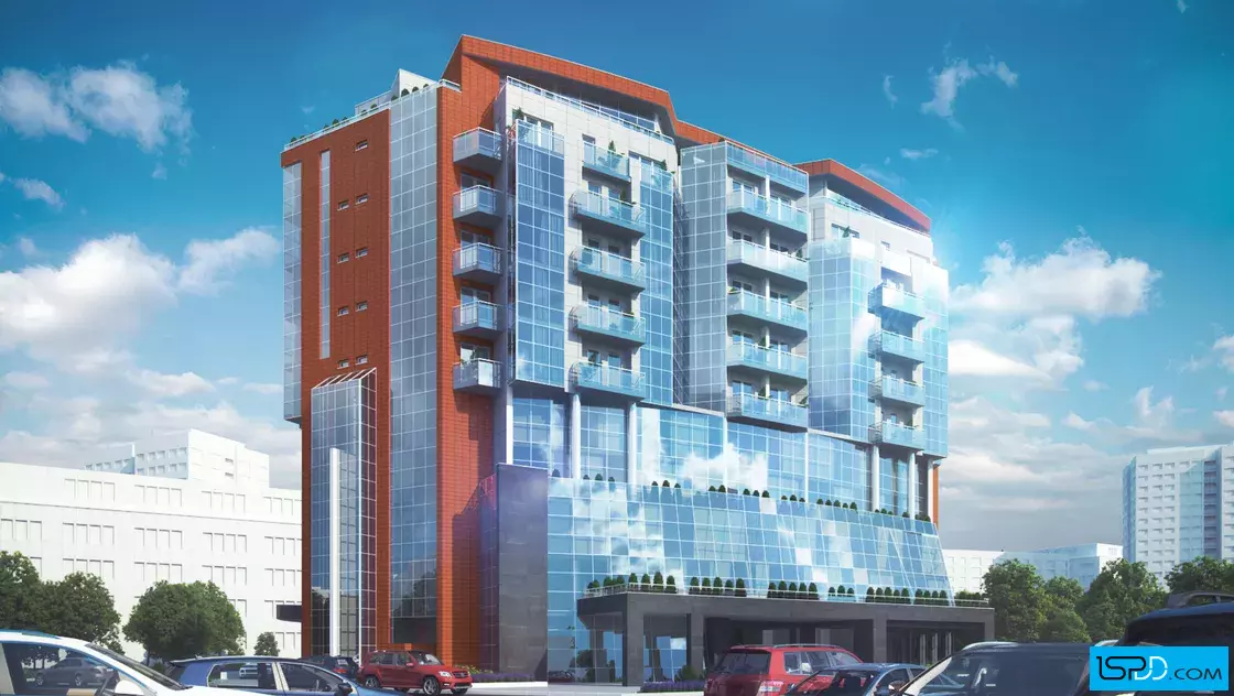 Жилищна сграда с магазини