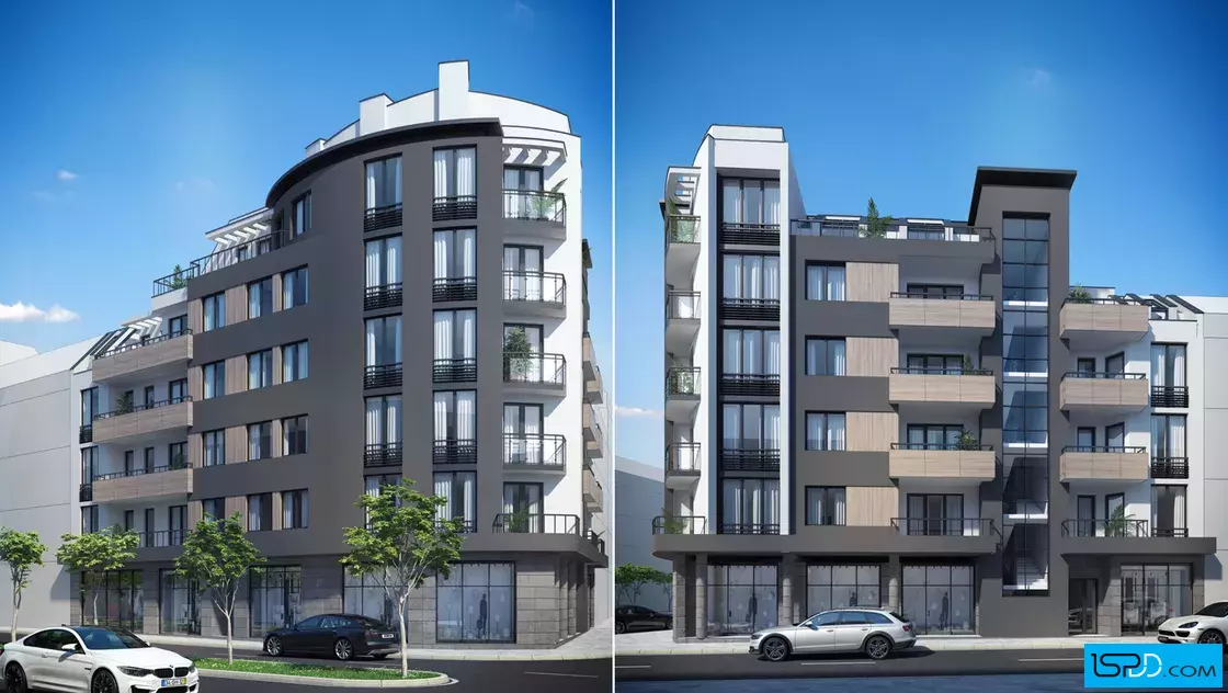 Жилищна сграда с аптека и магазини