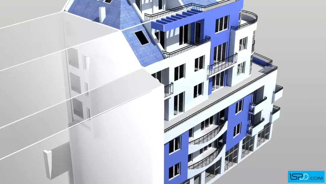 Жилищна сграда с магазини