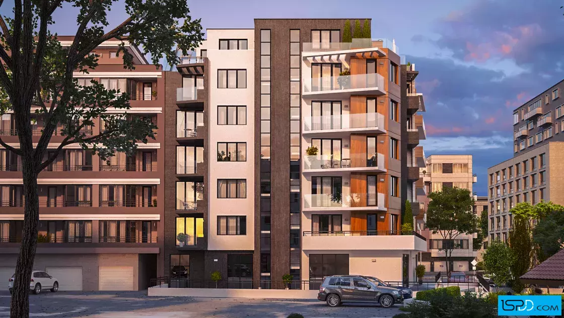 Жилищна сграда с магазини