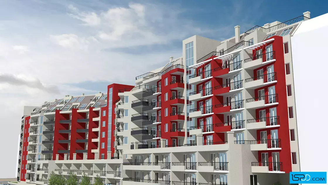 Жилищна сграда с магазини