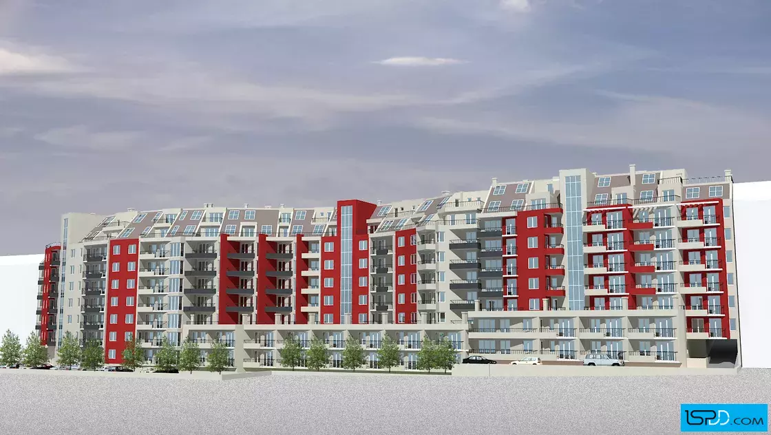 Жилищна сграда с магазини