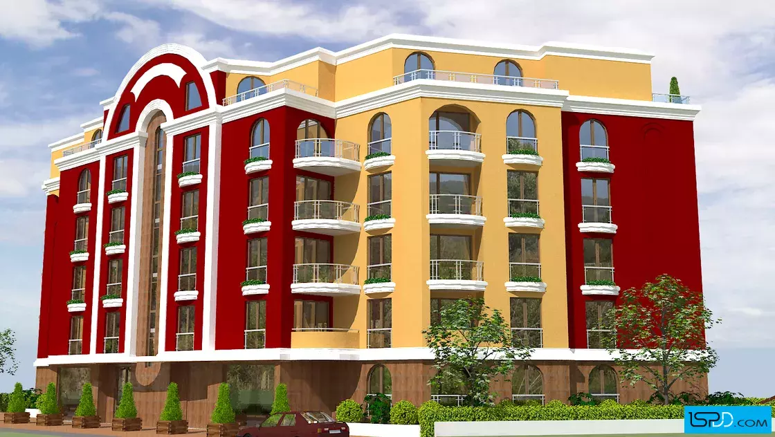 Жилищна сграда с магазини