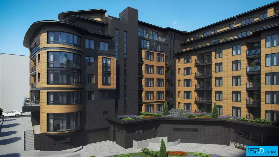 Жилищна сграда с магазини