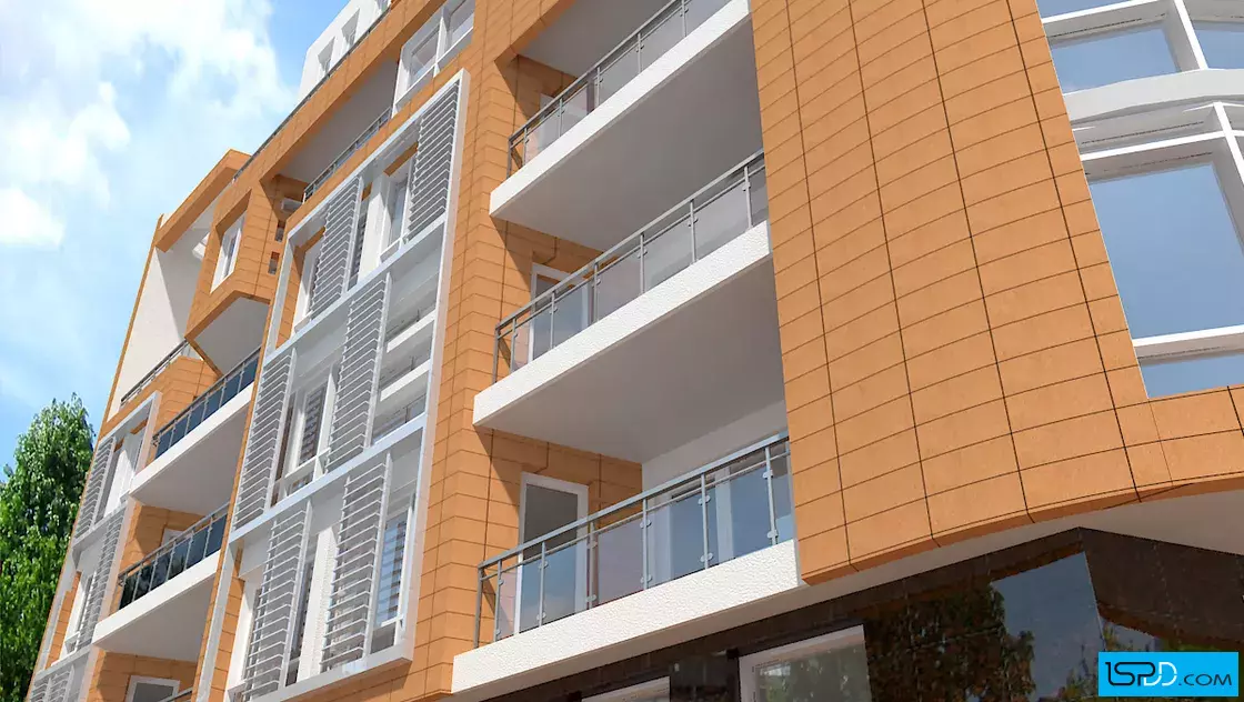 Жилищна сграда с магазини