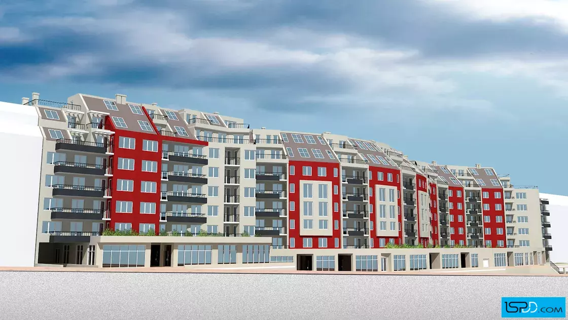 Жилищна сграда с магазини