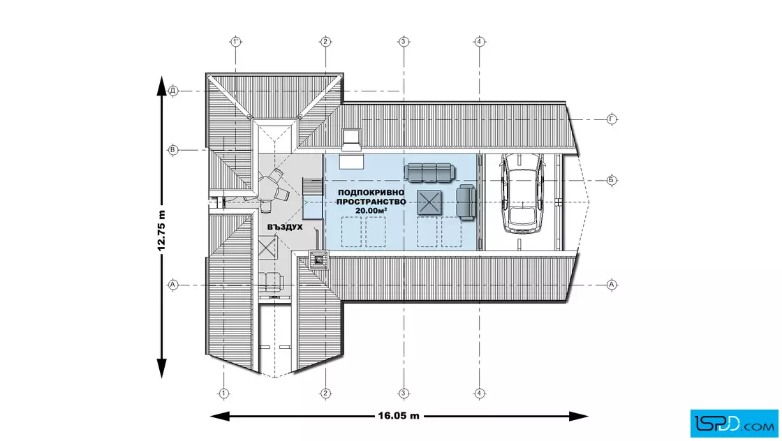 План на подпокривен етаж