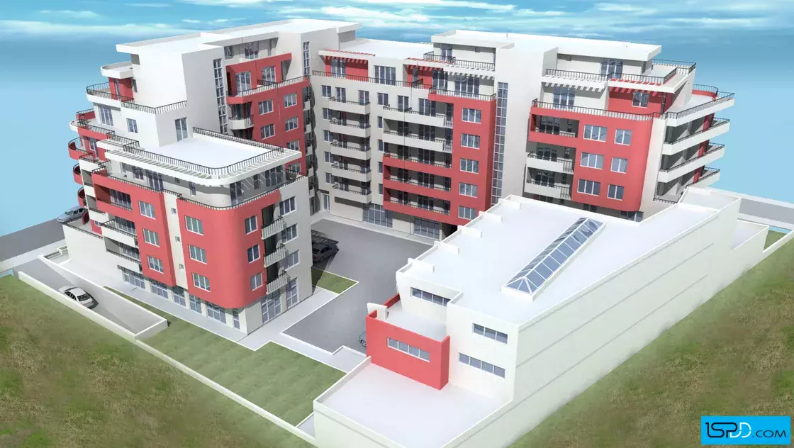 Жилищна сграда с търговски център