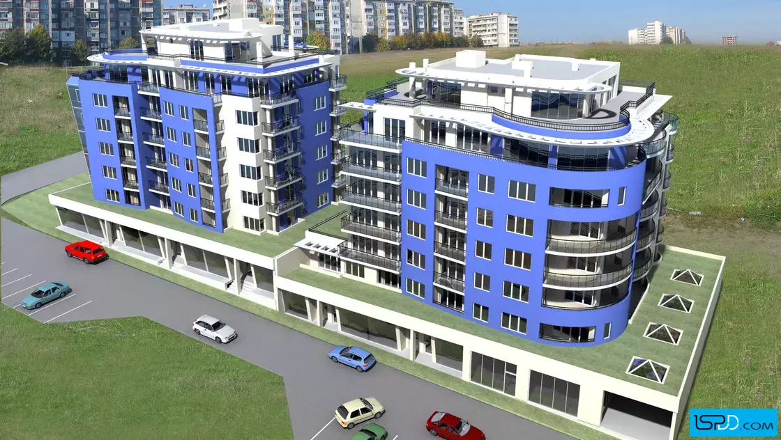 Жилищна сграда с магазини