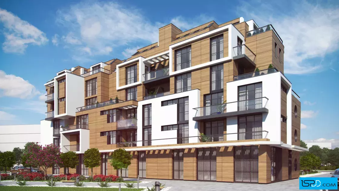 Жилищна сграда с магазини