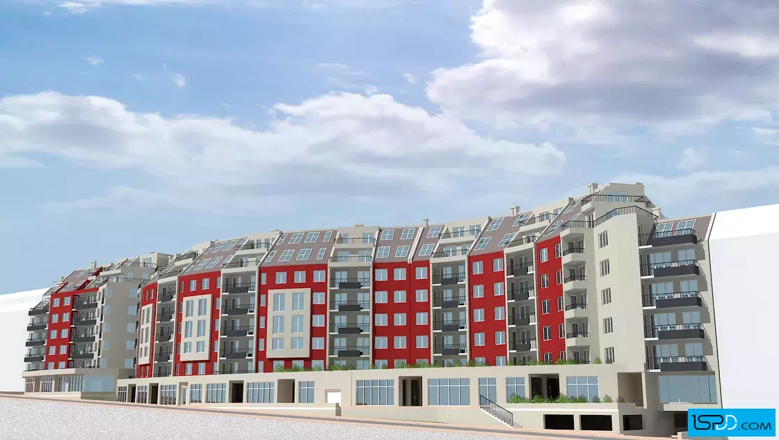 Жилищна сграда с магазини