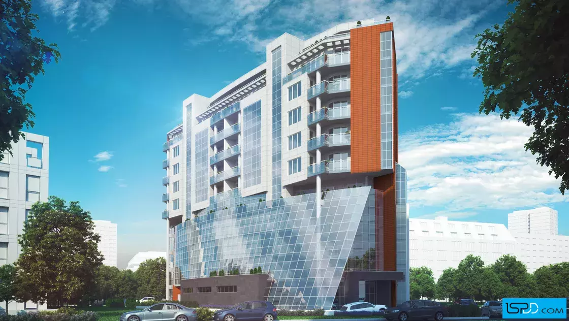 Жилищна сграда с магазини