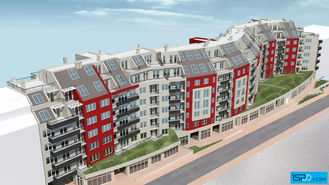 Жилищна сграда с магазини