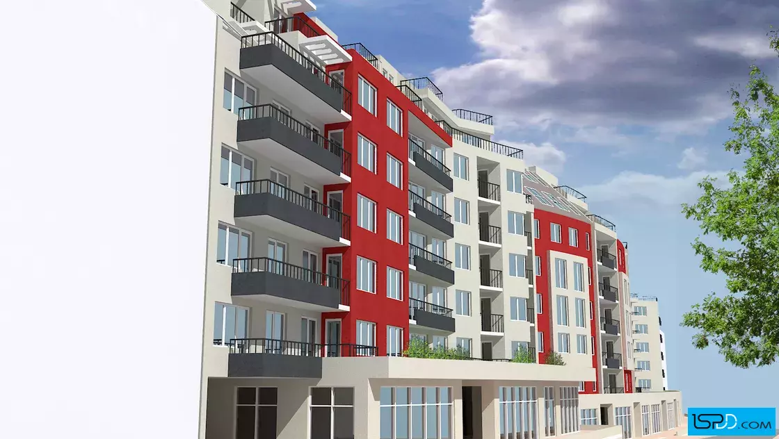 Жилищна сграда с магазини