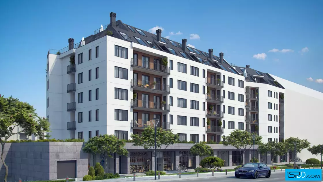 Жилищна сграда с магазини