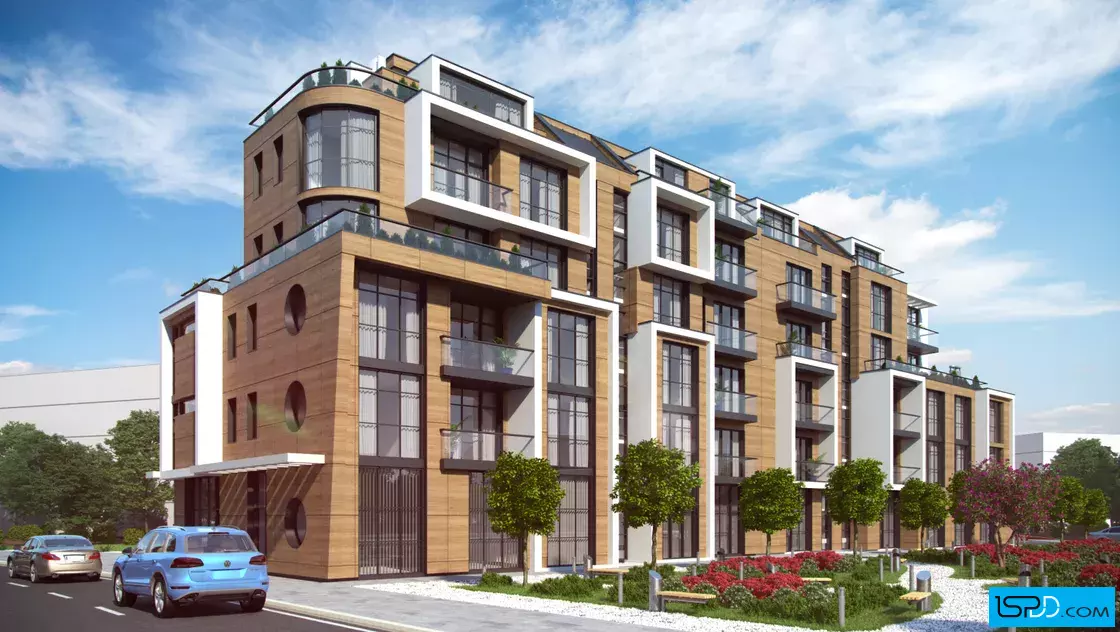 Жилищна сграда с магазини