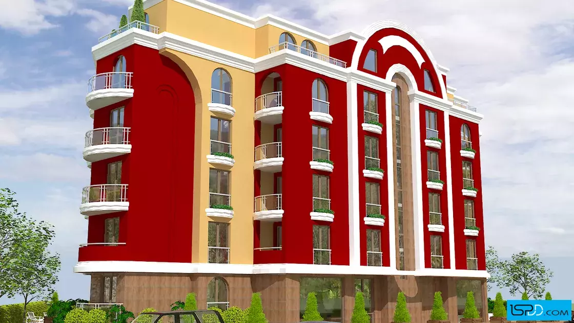 Жилищна сграда с магазини