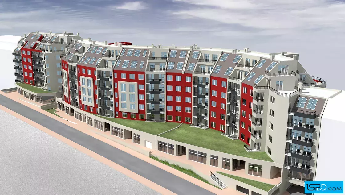 Жилищна сграда с магазини