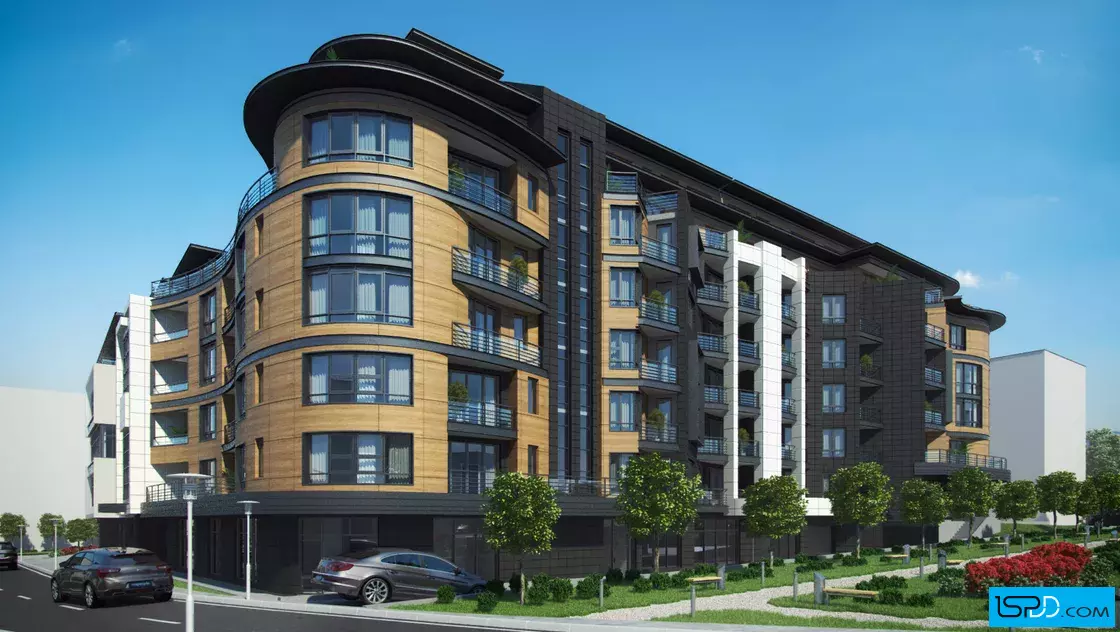 Жилищна сграда с магазини