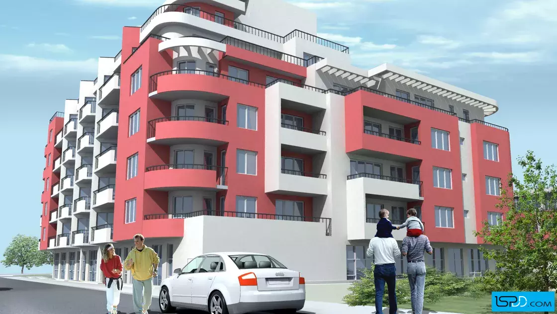 Жилищна сграда с търговски център