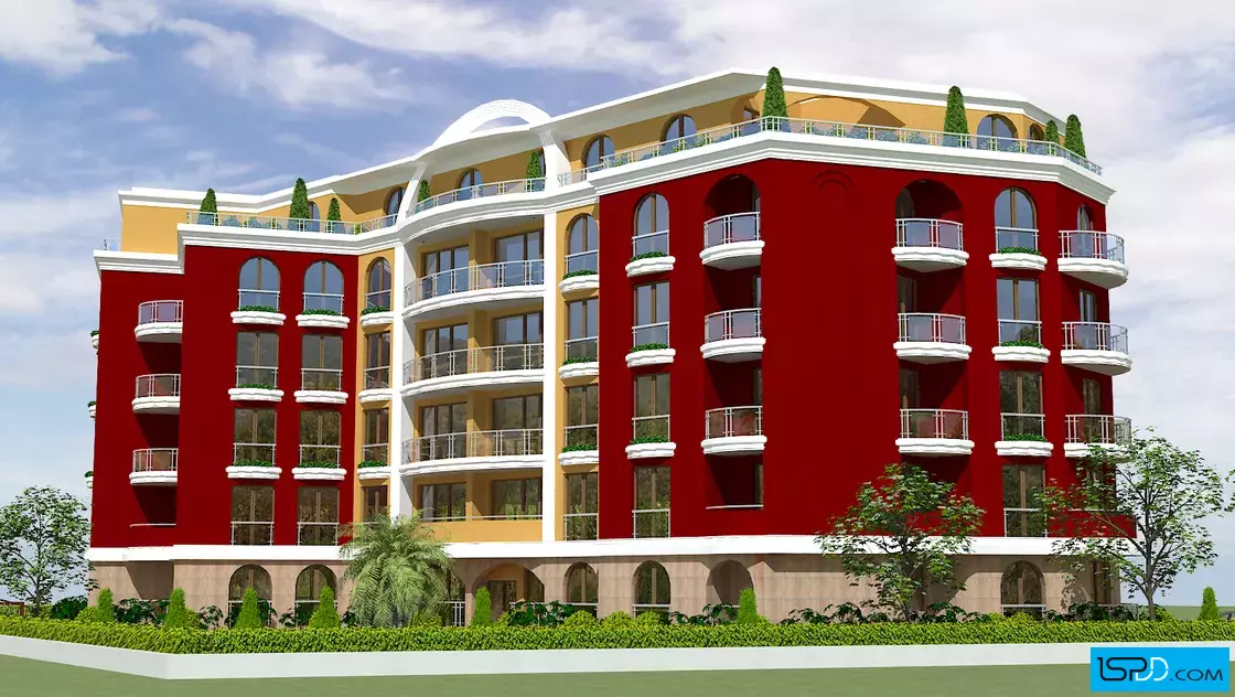 Жилищна сграда с магазини