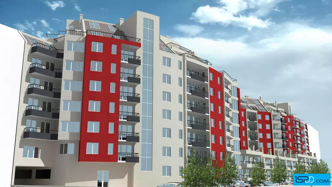 Жилищна сграда с магазини