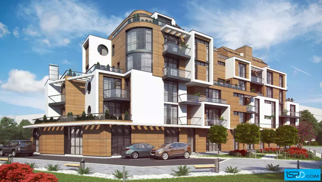 Жилищна сграда с магазини