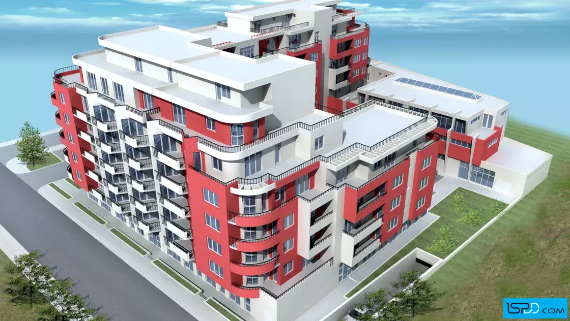 Жилищна сграда с търговски център