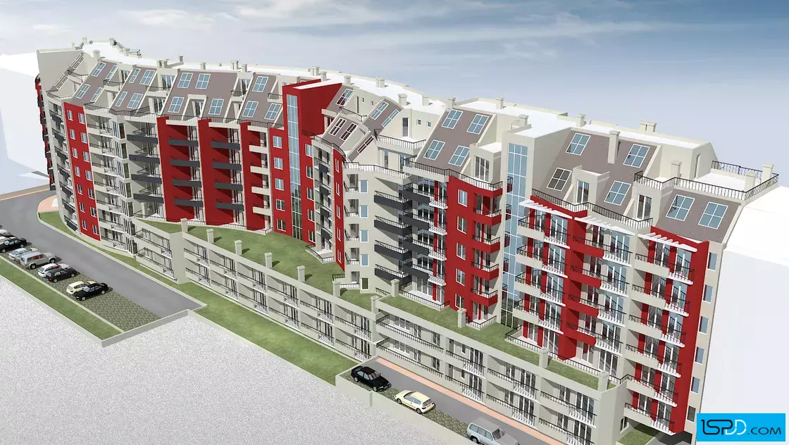 Жилищна сграда с магазини