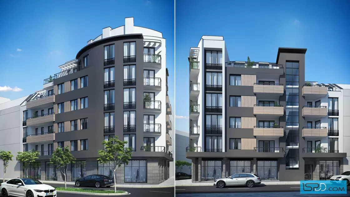 Жилищна сграда с аптека и магазини