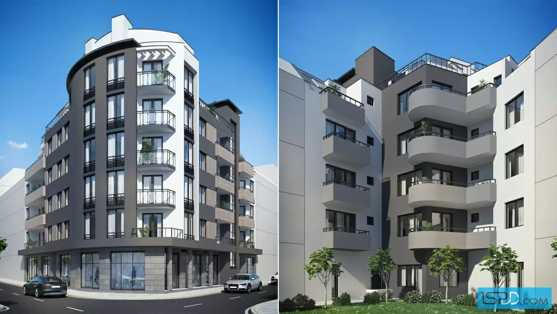 Жилищна сграда с аптека и магазини