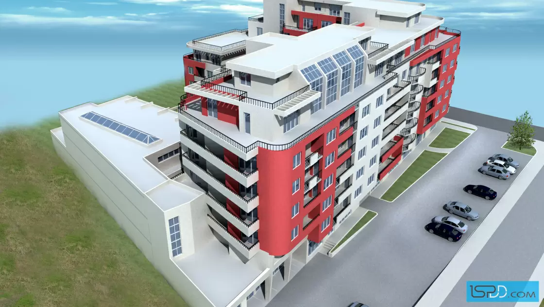 Жилищна сграда с търговски център