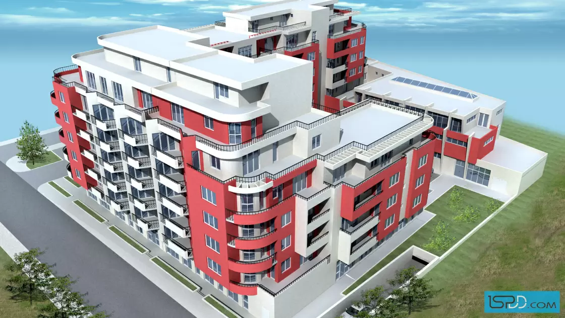 Жилищна сграда с търговски център