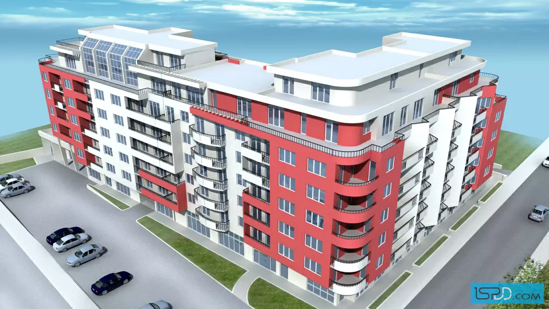 Жилищна сграда с търговски център