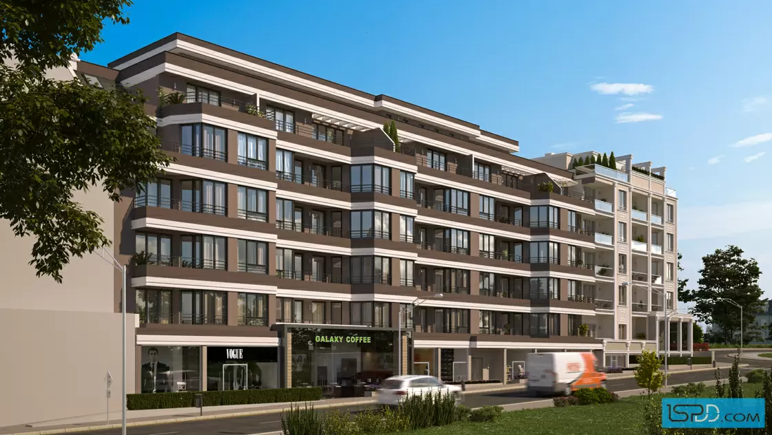 Жилищна сграда с магазини