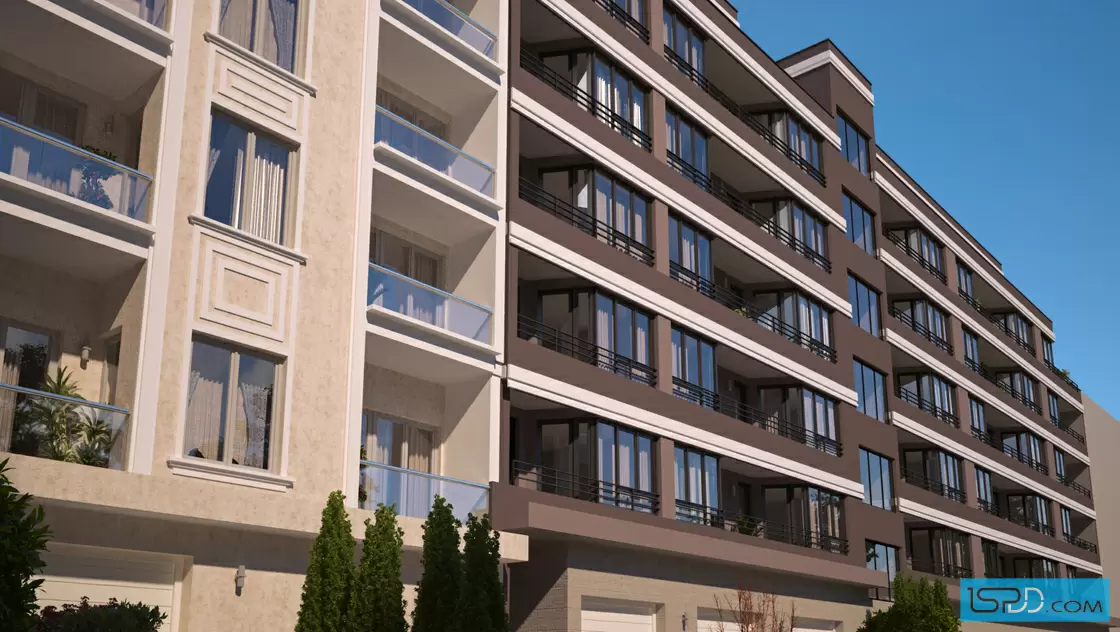 Жилищна сграда с магазини