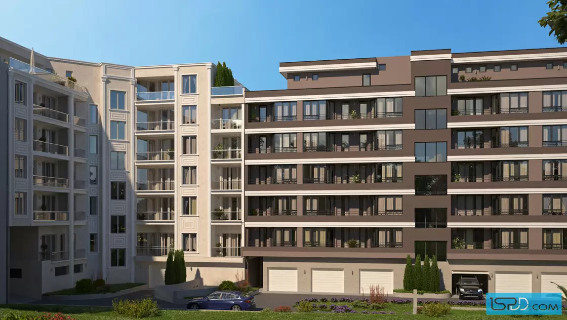 Жилищна сграда с магазини