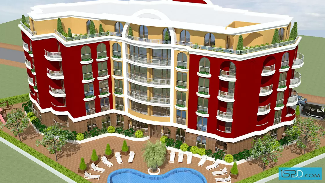 Жилищна сграда с магазини