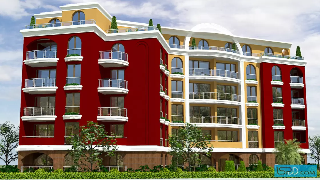 Жилищна сграда с магазини