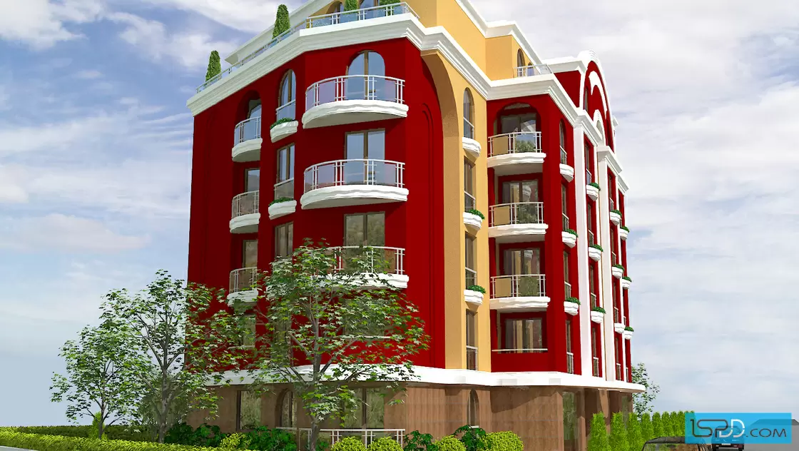 Жилищна сграда с магазини