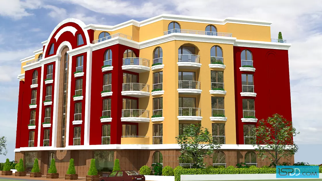 Жилищна сграда с магазини